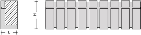 Перемычка префабрикованная с вертикальным расположением  P1-DF-1-0,8-1